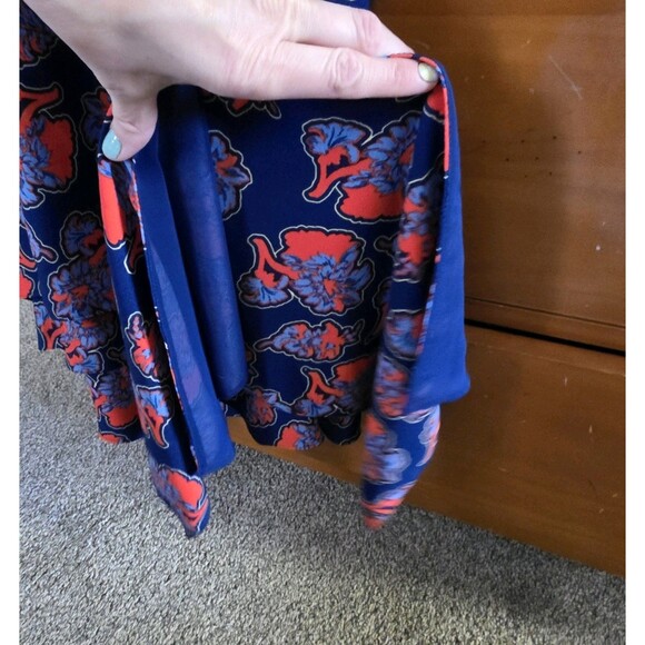 ANTHROPOLOGIE Peter Som X Made in Kind Tiered Floral Dress Size 4 Blue Red - Picture 2 of 15